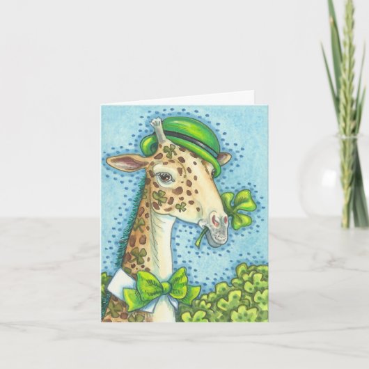 IRISH GIRAFFE ST. PATRICK'S DAY NOTE CARD Verse Karte (Vorderseite)