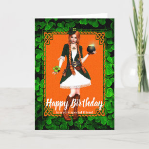Irish Girl Birthday Card Karte