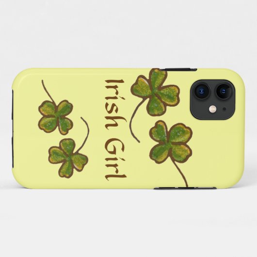 Irish Girl Clover Kleeblatts iPhone Case (Rückseite (Horizontal))