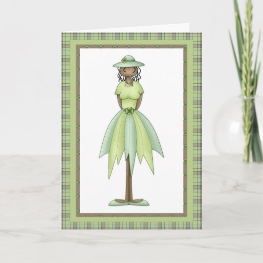 Irish Girl Doll 2 Happy März Birthday Card Karte (Vorderseite)