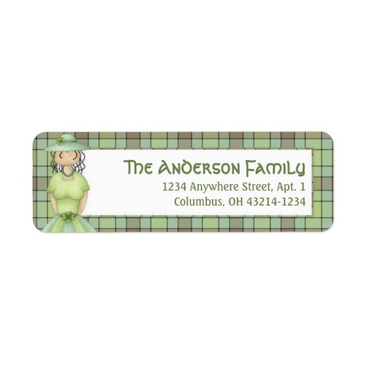 Irish Girl Doll St. Patrick's Address Label 1 (Vorne)