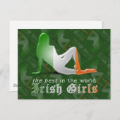 Irish Girl Silhouette Flag Postkarte (Vorne/Hinten)