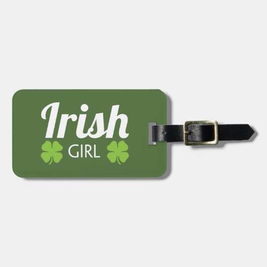 Irish Girl White Gepäckanhänger (Vorderseite horizontal)