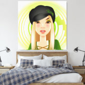 Irish Girl Wrapped Canvas Leinwanddruck (Insitu (Schlafzimmer))
