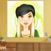 Irish Girl Wrapped Canvas Leinwanddruck (Insitu (Wohnzimmer))