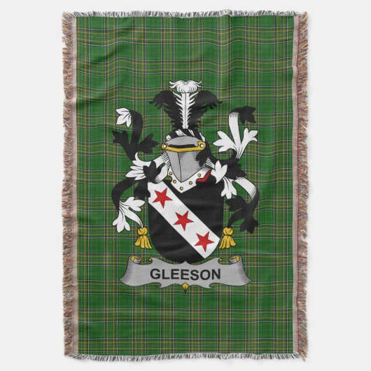 Irish Gleeson oder O_Glissane Coat of Arms Family Decke (Vorderseite Vertikal)