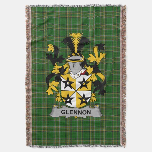 Irish Glennon oder Glenane Coat of Arms Family Cre Decke (Vorderseite Vertikal)