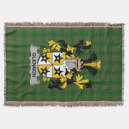 Irish Glennon oder Glenane Coat of Arms Family Cre Decke (Vorderseite)