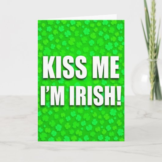 Irish Glitter Texture Kiss Me Card Karte (Vorderseite)