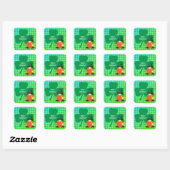 Irish Gnome Kleeblatt St Patrick's Quadratischer Aufkleber (Blatt)