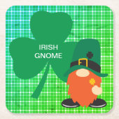 Irish Gnome Kleeblatt St Patricks Rechteckiger Pappuntersetzer (Vorderseite)