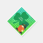 Irish Gnome Kleeblatt St Patricks Standard Cocktai Serviette (Ecke)
