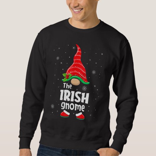 Irish Gnome Matching Family Group Christmas Party Sweatshirt (Vorderseite)