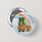 Irish Gnome Pot of Gold Custom St Patrick's Day Button (Vorne & Hinten)