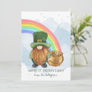Irish Gnome Pot of Gold Custom St Patrick's Day Feiertagskarte