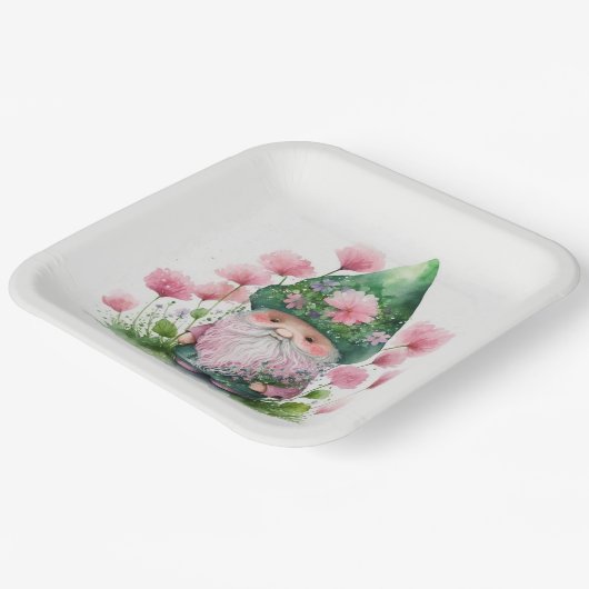 Irish Gnome St. Patrick's Day Party Pappteller (Gewinkelt)