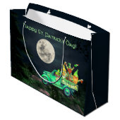 Irish Gnomes and Full Moon St. Patrick's Day Große Geschenktüte (Rückseite Schrägansicht)