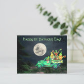 Irish Gnomes and Full Moon St. Patrick's Day Postkarte (Stehend Vorderseite)