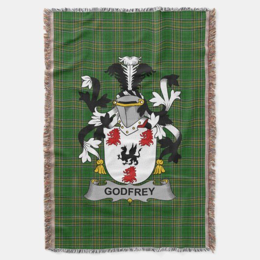 Irish Godfrey (of Bushfield) Coat of Arms Family Decke (Vorderseite Vertikal)