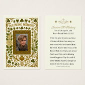 Irish Gold Claddagh Beerdigungskarte (Vorne & Hinten)