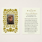 Irish Gold Claddagh Beerdigungskarte (Vorne & Hinten)