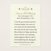 Irish Gold Claddagh Beerdigungskarte (Rückseite)