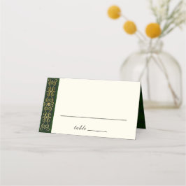 Irish Gold Dark Green Creative Artwork Wedding Platzkarte