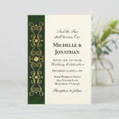 Irish Gold Kleeblatts auf Green Christlich Wedding Einladung (Stehend Vorderseite)