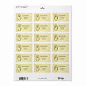 Irish Gold Monogram 0 Label Adressaufkleber (Vorne)