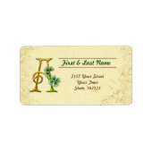 Irish Gold Monogram A Label Adressaufkleber (Vorne)