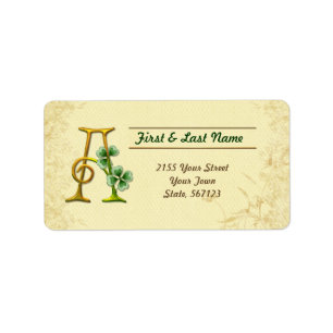 Irish Gold Monogram A Label Adressaufkleber