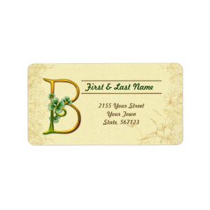 Irish Gold Monogram B Label Adressaufkleber