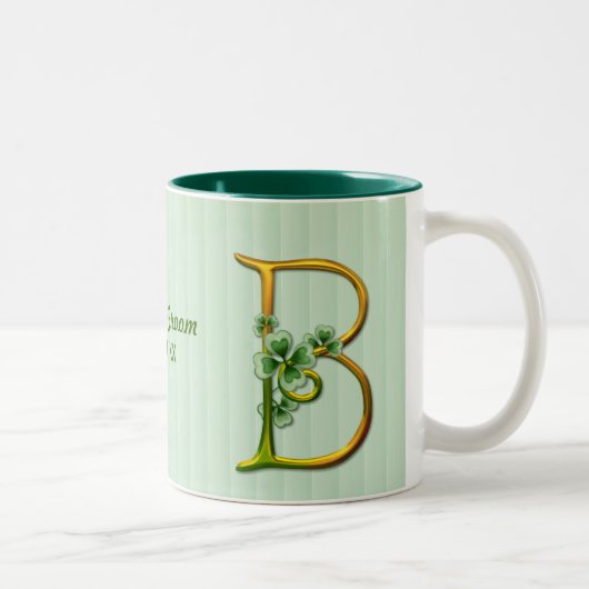 Irish Gold Monogram B Zweifarbige Tasse (Rechts)