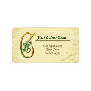 Irish Gold Monogram C Label Adressaufkleber