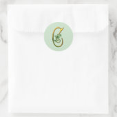 Irish Gold Monogram C Runder Aufkleber (Tasche)