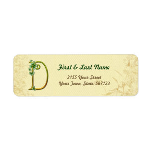 Irish Gold Monogram D Label