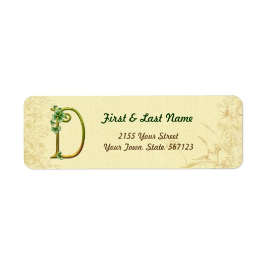 Irish Gold Monogram D Label (Vorne)