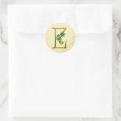 Irish Gold Monogram E Runder Aufkleber (Tasche)