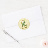 Irish Gold Monogram E Runder Aufkleber (Umschlag)