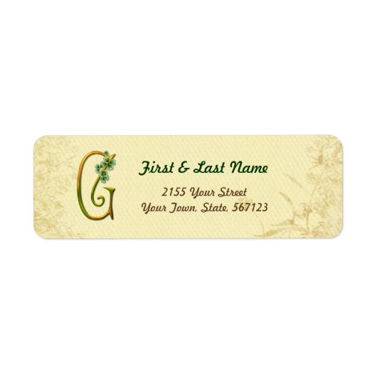 Irish Gold Monogram G Label (Vorne)
