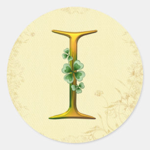 Irish Gold Monogram I Runder Aufkleber