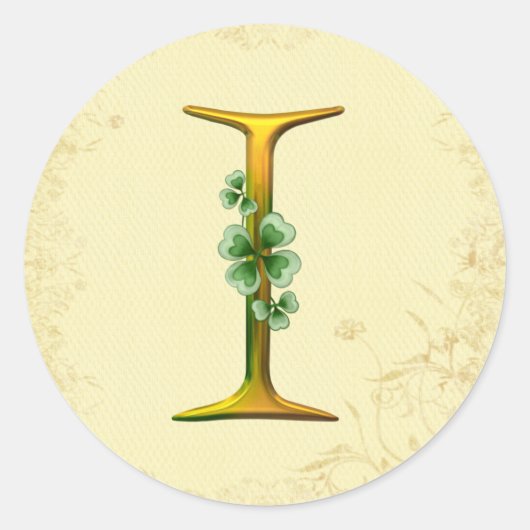 Irish Gold Monogram I Runder Aufkleber (Vorderseite)