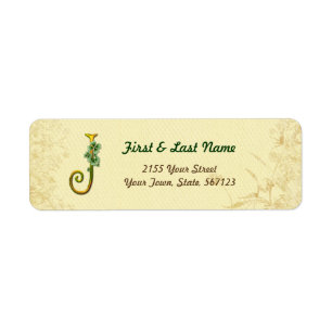 Irish Gold Monogram J Label