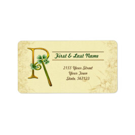 Irish Gold Monogram R Label Adressaufkleber