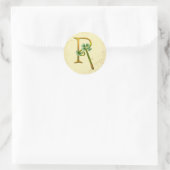 Irish Gold Monogram R Runder Aufkleber (Tasche)