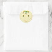 Irish Gold Monogram T Runder Aufkleber (Tasche)