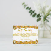 Irish Gold Monogram Wedding Gift Registry Card Begleitkarte (Stehend Vorderseite)