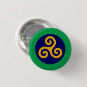 Irish Gold Triskele Abzeichen Button (Vorne & Hinten)