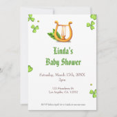 Irish Golden Harp Neutral Baby Shower Einladung (Vorderseite)