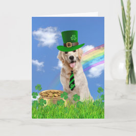 Irish Golden Retriever mit Pot of Gold Feiertagskarte